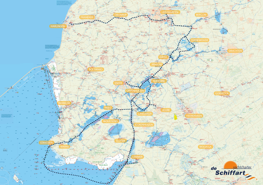 Winterroute langs Sneek, Langweer en Joure varen