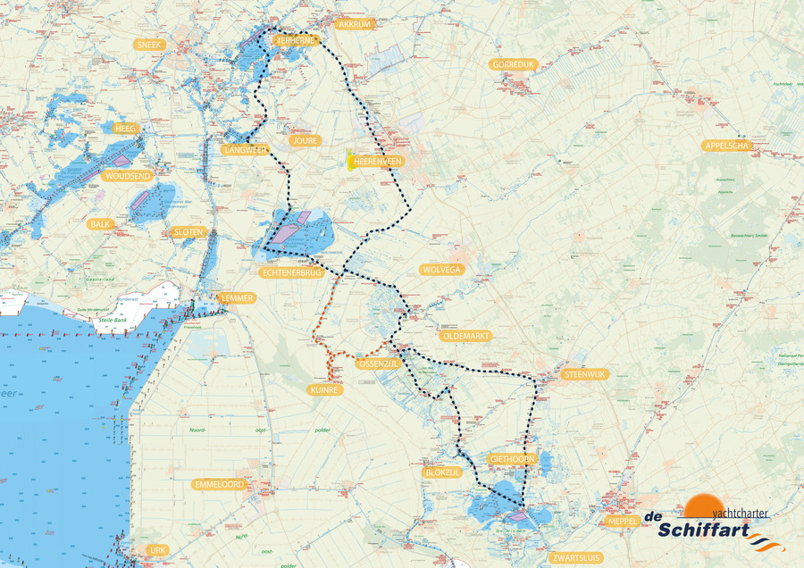'Vrij natuur vaarroute' langs Heerenveen, Giethoorn en Blokzijl