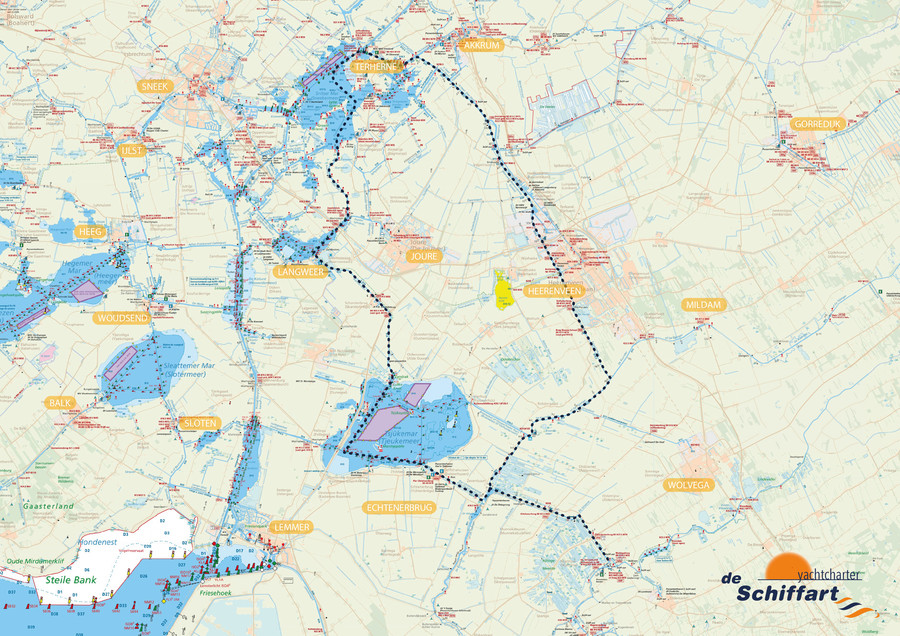 Vaarroute 'Rondje Zuid-Friesland' langs Heerenveen, Echtenerbrug en Langweer