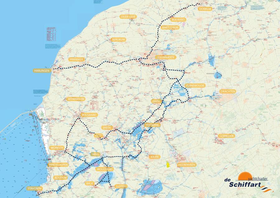 Vaarroute 'Elfstedenroute voor boten hoger dan 2.40m'